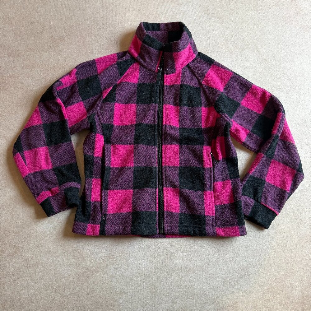 Columbia Girls Fleece Checkered Jacket • size 7/8 youth